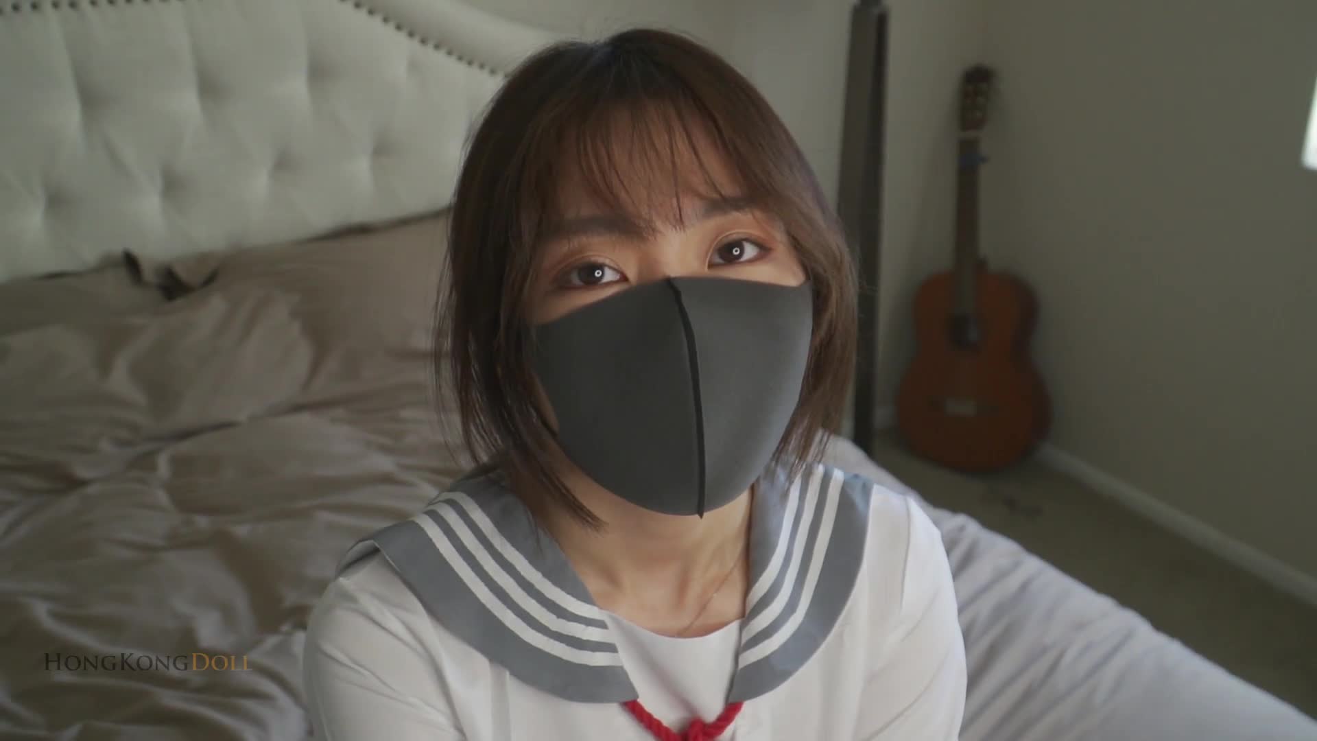 Fuck a horny Chinese school girl wearing a uniform after interviewing